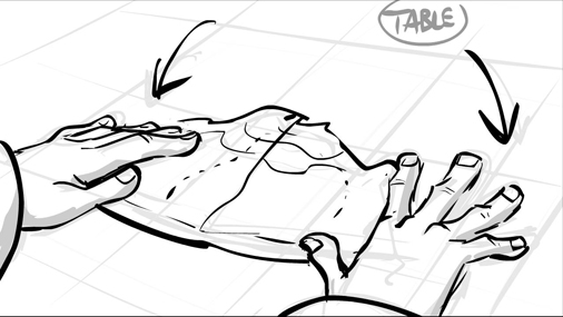 Monsters & Pirates storyboard/final tv version comparison sample 2