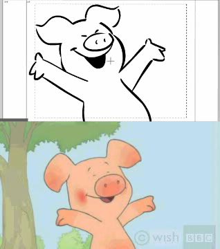 Wibbly Pig HATS story to screen comparison
